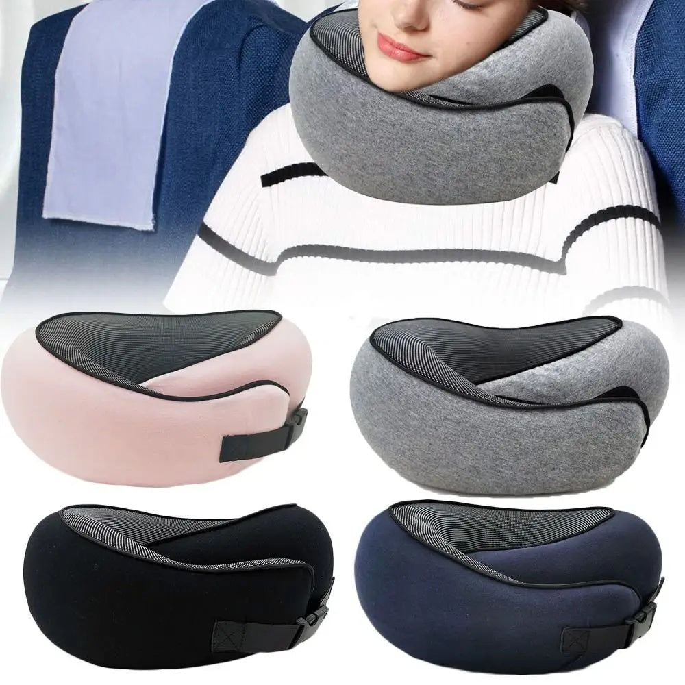 Soft Memory Foam Travel Neck Pillow U Shape Adjustable Support